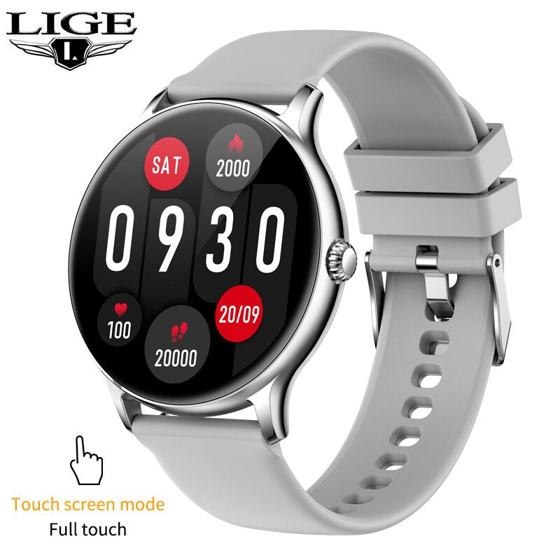 LIGE GPS Track 2025 Bluetooth Call Women Smart Watch Men Full Touch Fitness Track Waterproof Men Smartwatch Lady For Android IOS