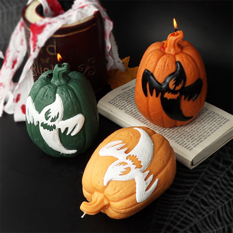 Halloween Ghost Pumpkin Candle Silicone Mold DIY Plaster Aromatherapy Candle Soap Making Handmade Chocolate Cake Decorating Tool