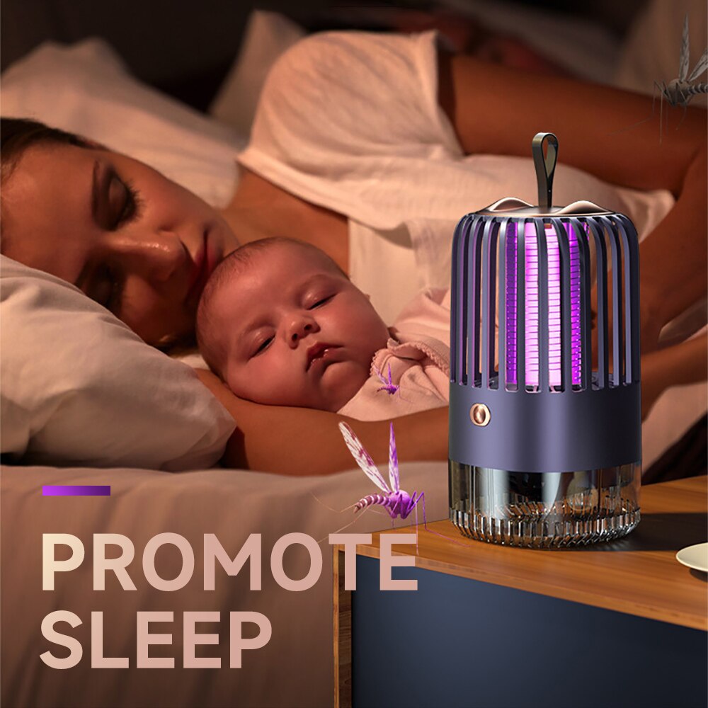2025 New Electric Shock Mosquito Killer Lamp UV Light USB Charging Mute Trap Flies Bug Zapper Repellent Anti Mosquito Light