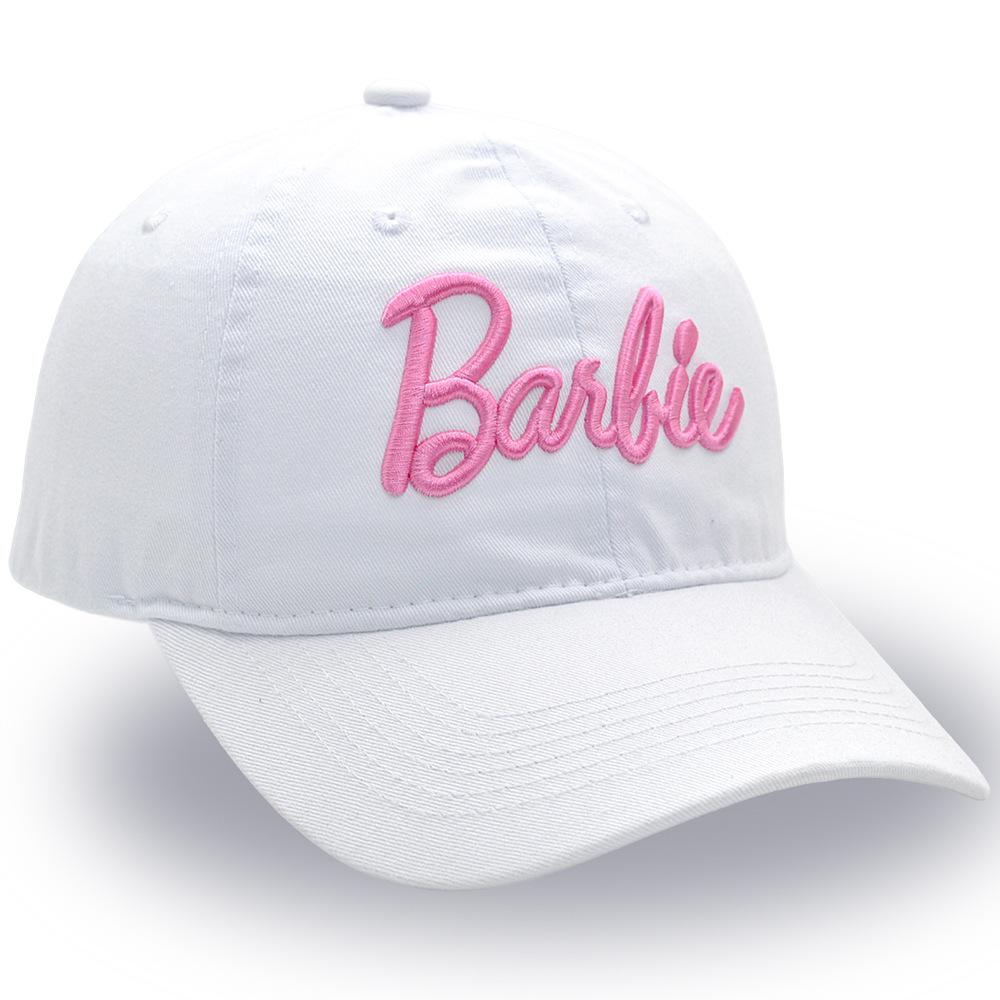 New Barbie Letters Embroidered Baseball Cap Anime Cartoon Fashion Summer Adjustable Sun Caps Outdoor Casual Peaked Hat