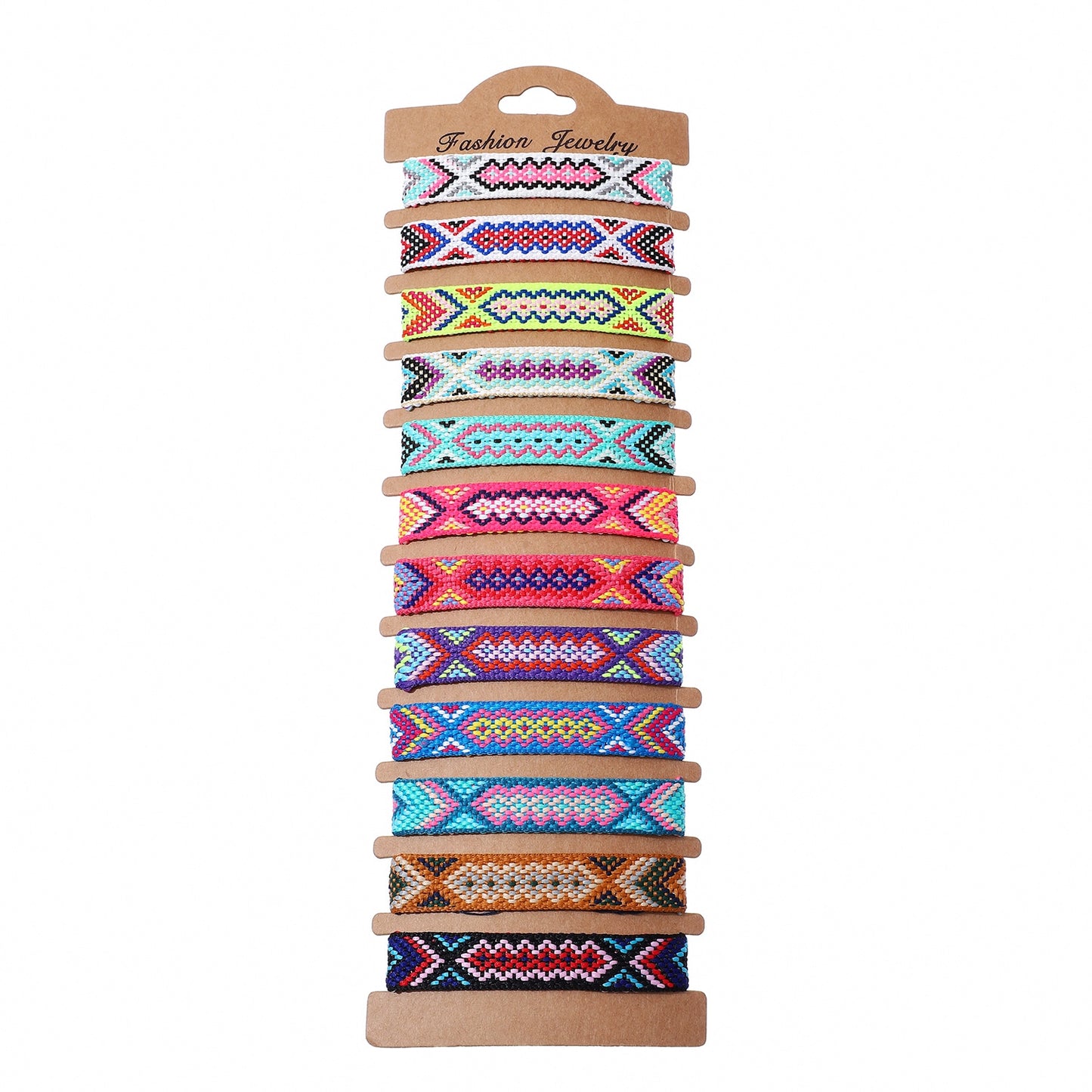 Boho 12pcs/set Multicolor Embroidery String Handwoven Friendship Bracelet Women Wholesale New Fashion Handmade Jewelry Present