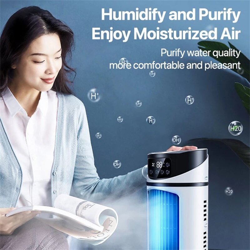 2025 New Mini Air Cooler Home Portable Air Conditioner Office Desktop Refrigeration Fan Air Humidifier
