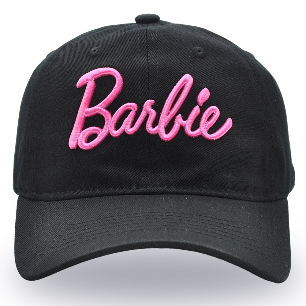 New Barbie Letters Embroidered Baseball Cap Anime Cartoon Fashion Summer Adjustable Sun Caps Outdoor Casual Peaked Hat