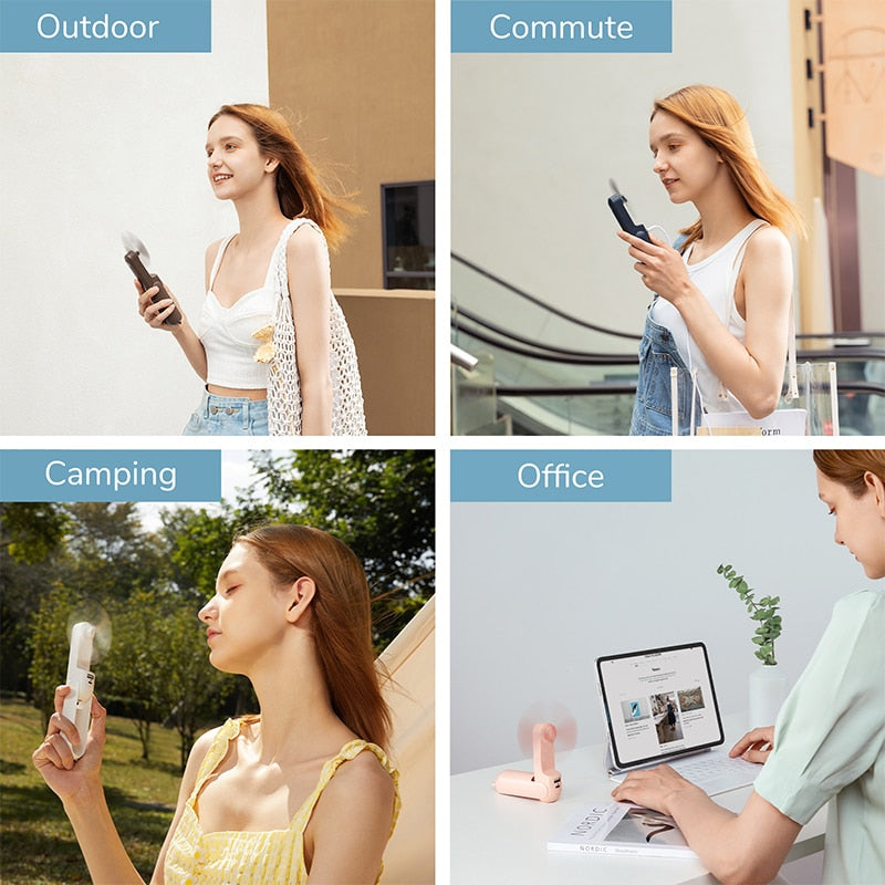 Handheld Fan Mini Portable Electric Ventilador USB Rechargeable Fans 4800mAh Silent Small FAN for Home CoolingVentoinha