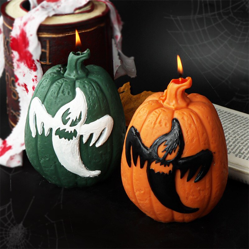 Halloween Ghost Pumpkin Candle Silicone Mold DIY Plaster Aromatherapy Candle Soap Making Handmade Chocolate Cake Decorating Tool