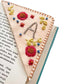 1PC Personalized Hand Embroidered Corner Bookmark Handmade Custom Letter Bookmarks Hand Stitched Felt Bookmarker Book Lovers Toy