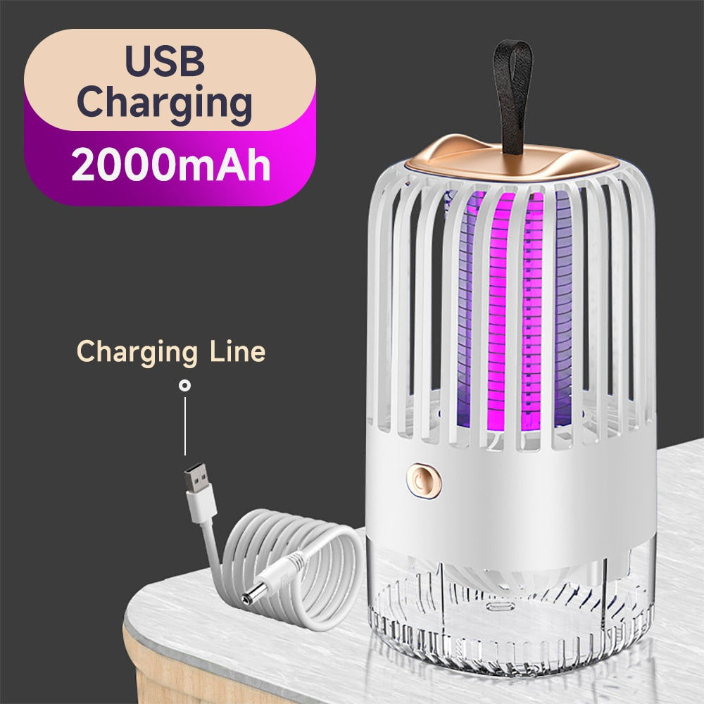 2025 New Electric Shock Mosquito Killer Lamp UV Light USB Charging Mute Trap Flies Bug Zapper Repellent Anti Mosquito Light