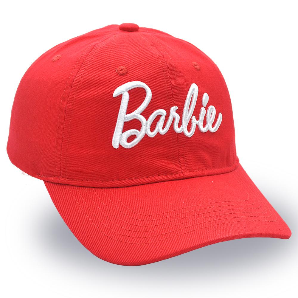 New Barbie Letters Embroidered Baseball Cap Anime Cartoon Fashion Summer Adjustable Sun Caps Outdoor Casual Peaked Hat