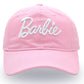New Barbie Letters Embroidered Baseball Cap Anime Cartoon Fashion Summer Adjustable Sun Caps Outdoor Casual Peaked Hat