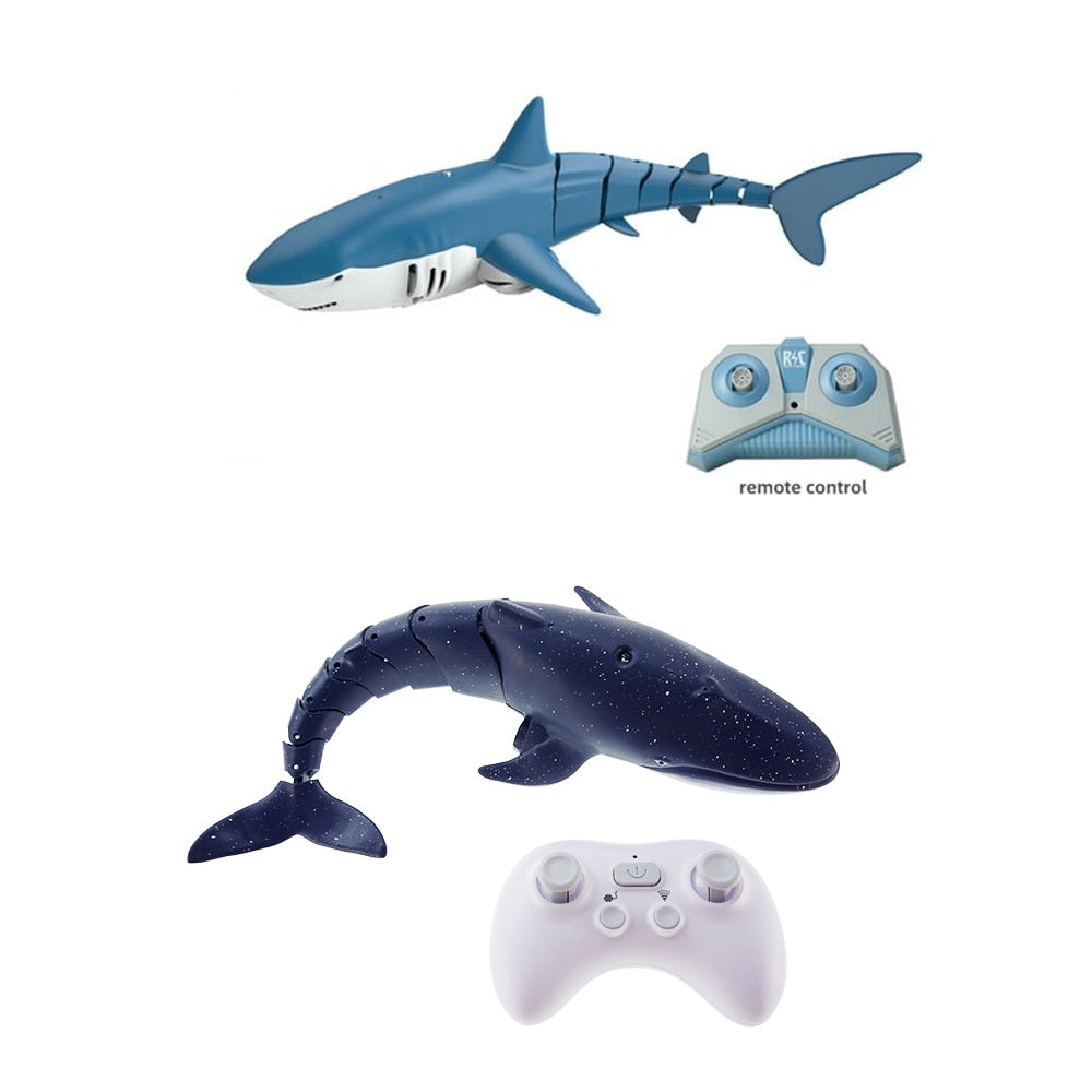 RC Boat 2.4G Remote Controlled Shark Whale Spray Water Radio Controlled Boats outdoor lake swimming pool Toys for boys Children