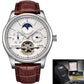 Men Watches Automatic Mechanical Watch Tourbillon Clock Genuine Leather Waterproof Watch Men Military Wristwatch Man