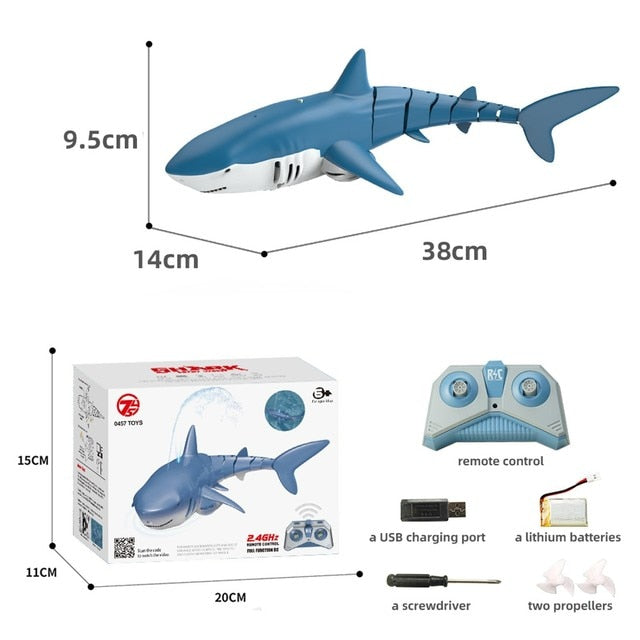RC Boat 2.4G Remote Controlled Shark Whale Spray Water Radio Controlled Boats outdoor lake swimming pool Toys for boys Children