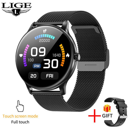LIGE GPS Track 2025 Bluetooth Call Women Smart Watch Men Full Touch Fitness Track Waterproof Men Smartwatch Lady For Android IOS