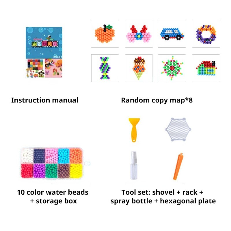 10 Colors 1000 Magical Water Mist Magic Beads Handmade Diy Magic Beads Educational Puzzle Children Toys