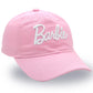 New Barbie Letters Embroidered Baseball Cap Anime Cartoon Fashion Summer Adjustable Sun Caps Outdoor Casual Peaked Hat