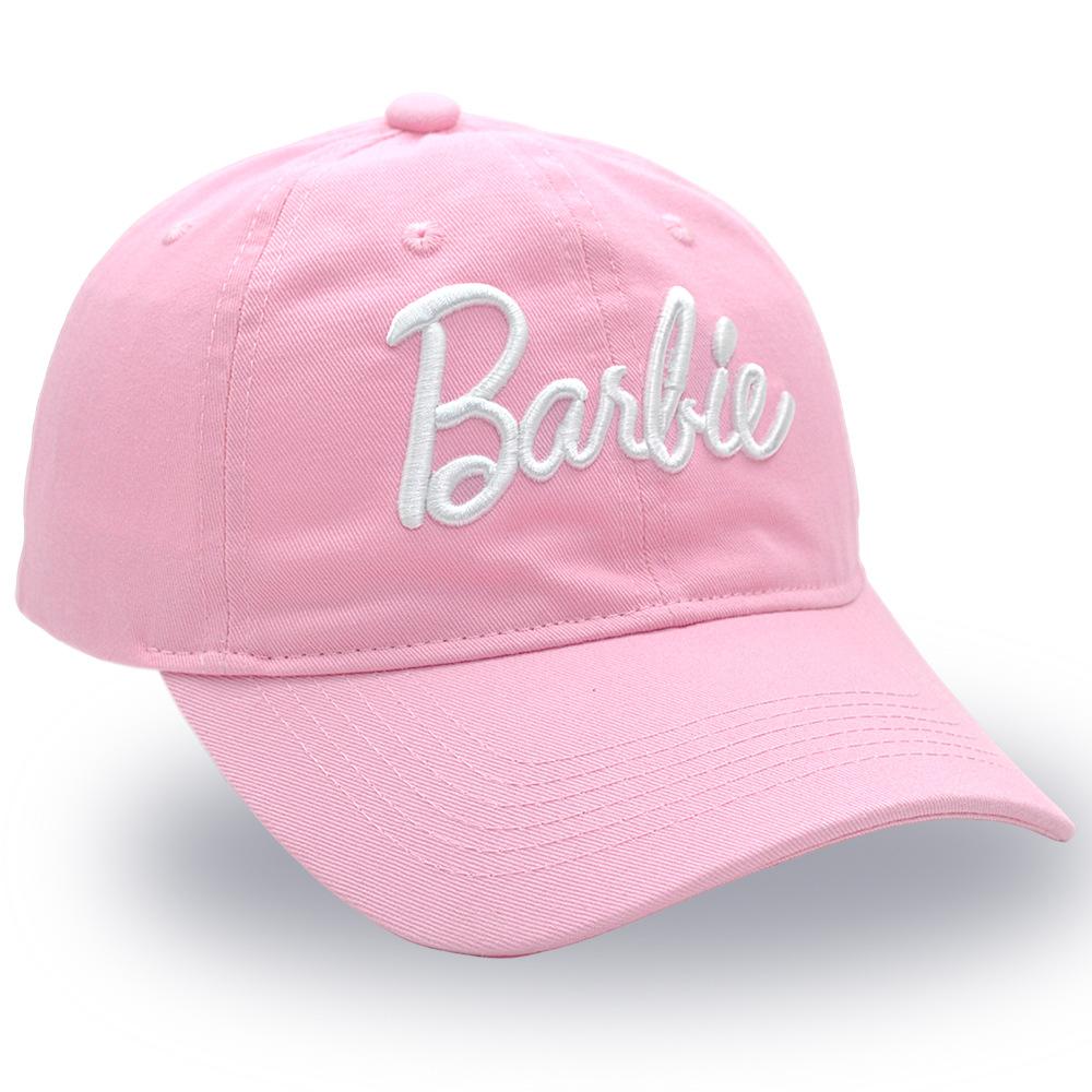 New Barbie Letters Embroidered Baseball Cap Anime Cartoon Fashion Summer Adjustable Sun Caps Outdoor Casual Peaked Hat