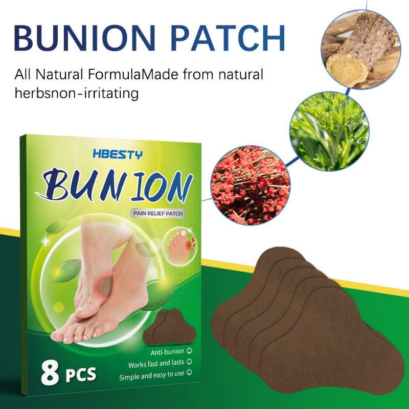 8pcs/box Anti Bunion Patch Finger Toe Bunion Pain Relief  Bunion Corrector Foot Bone Thumb Corrector Stickers Foot Care Tools