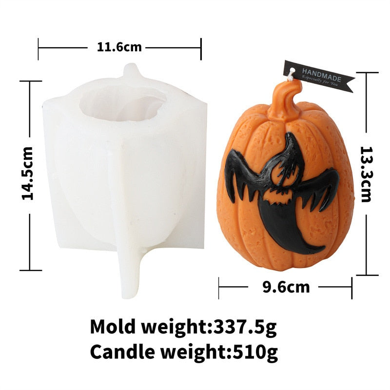 Halloween Ghost Pumpkin Candle Silicone Mold DIY Plaster Aromatherapy Candle Soap Making Handmade Chocolate Cake Decorating Tool