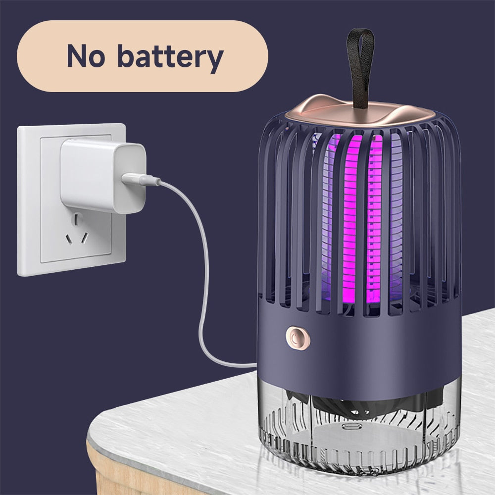 2025 New Electric Shock Mosquito Killer Lamp UV Light USB Charging Mute Trap Flies Bug Zapper Repellent Anti Mosquito Light