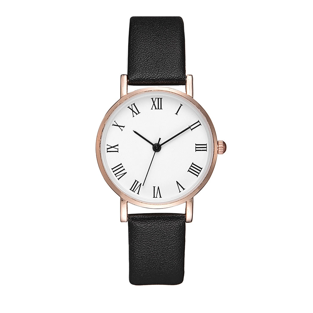 5/2PCS Watch Set For Women Luxury Leather Analog Ladies Quartz Wristwatch Fashion Bracelet Watch 2025 Relogio Feminino New Top