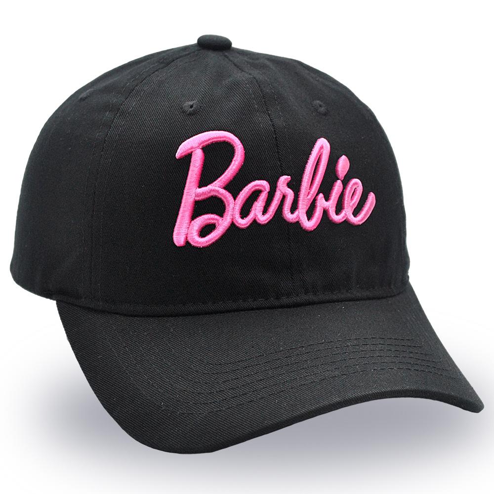 New Barbie Letters Embroidered Baseball Cap Anime Cartoon Fashion Summer Adjustable Sun Caps Outdoor Casual Peaked Hat