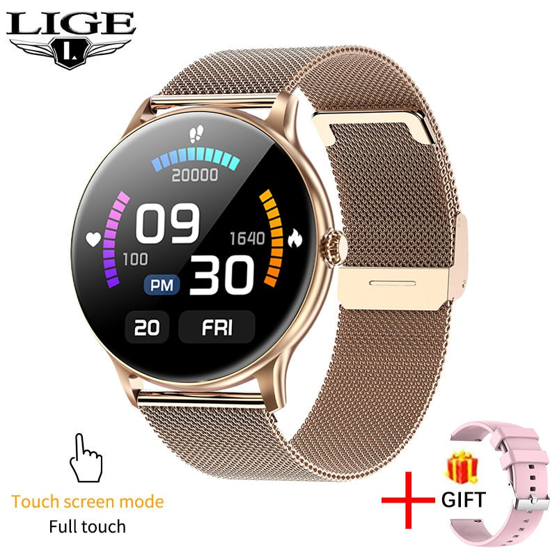 LIGE GPS Track 2025 Bluetooth Call Women Smart Watch Men Full Touch Fitness Track Waterproof Men Smartwatch Lady For Android IOS