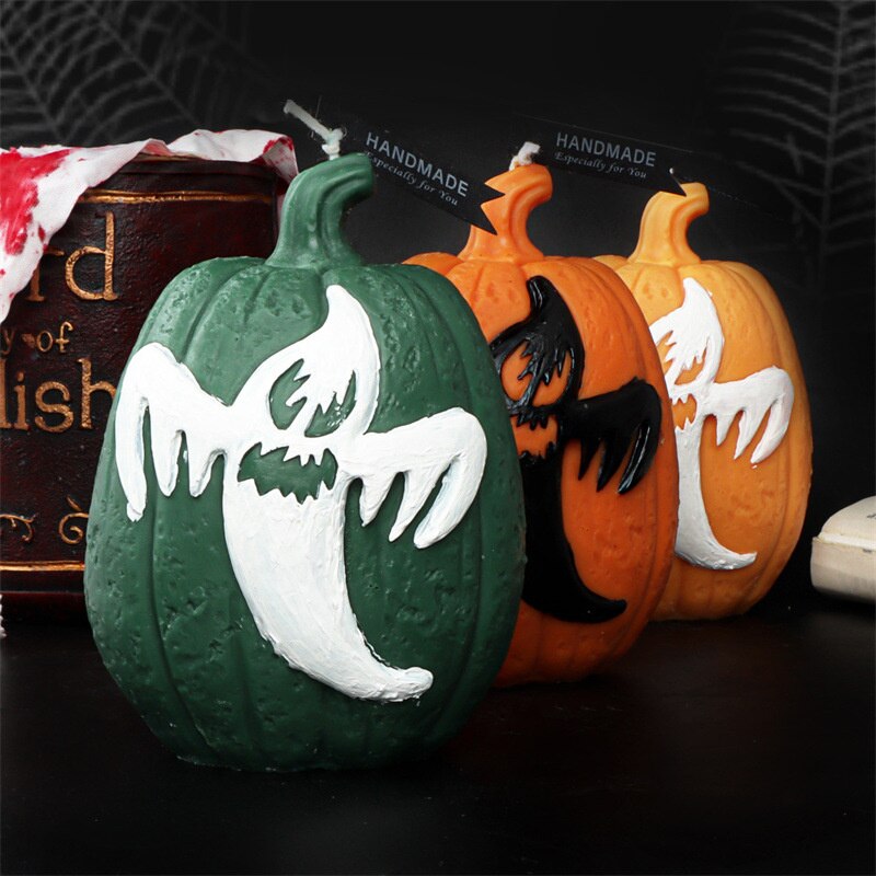 Halloween Ghost Pumpkin Candle Silicone Mold DIY Plaster Aromatherapy Candle Soap Making Handmade Chocolate Cake Decorating Tool