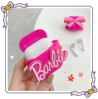 Barbie Bluetooth Earphone Case for Airpods Pro 1 2 3 Anime Cartoon Cute Silicone Protective Soft Cover with Plush Pendant