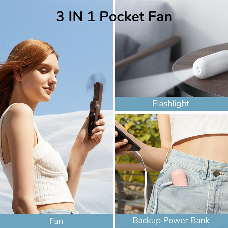 Handheld Fan Mini Portable Electric Ventilador USB Rechargeable Fans 4800mAh Silent Small FAN for Home CoolingVentoinha