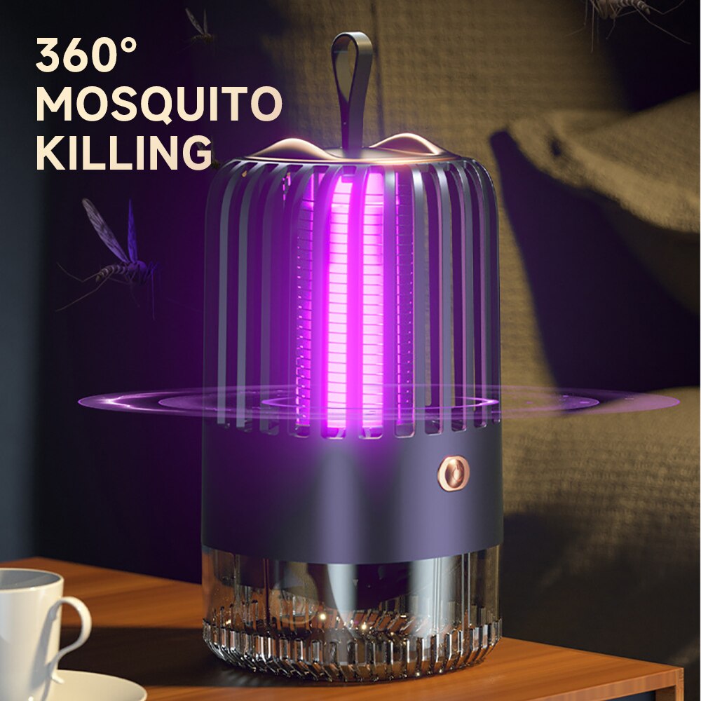 2025 New Electric Shock Mosquito Killer Lamp UV Light USB Charging Mute Trap Flies Bug Zapper Repellent Anti Mosquito Light