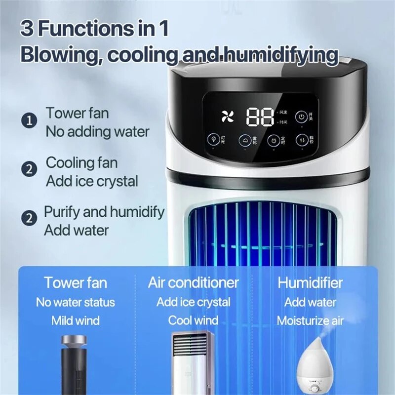 2025 New Mini Air Cooler Home Portable Air Conditioner Office Desktop Refrigeration Fan Air Humidifier