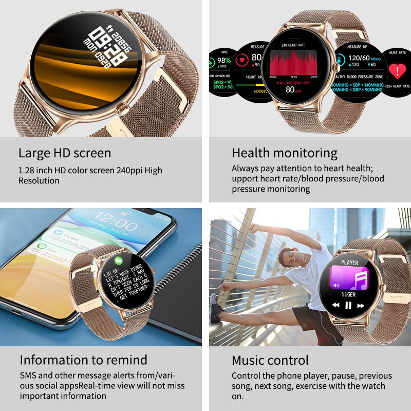 LIGE GPS Track 2025 Bluetooth Call Women Smart Watch Men Full Touch Fitness Track Waterproof Men Smartwatch Lady For Android IOS