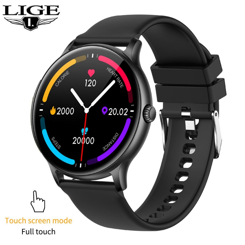 LIGE GPS Track 2025 Bluetooth Call Women Smart Watch Men Full Touch Fitness Track Waterproof Men Smartwatch Lady For Android IOS