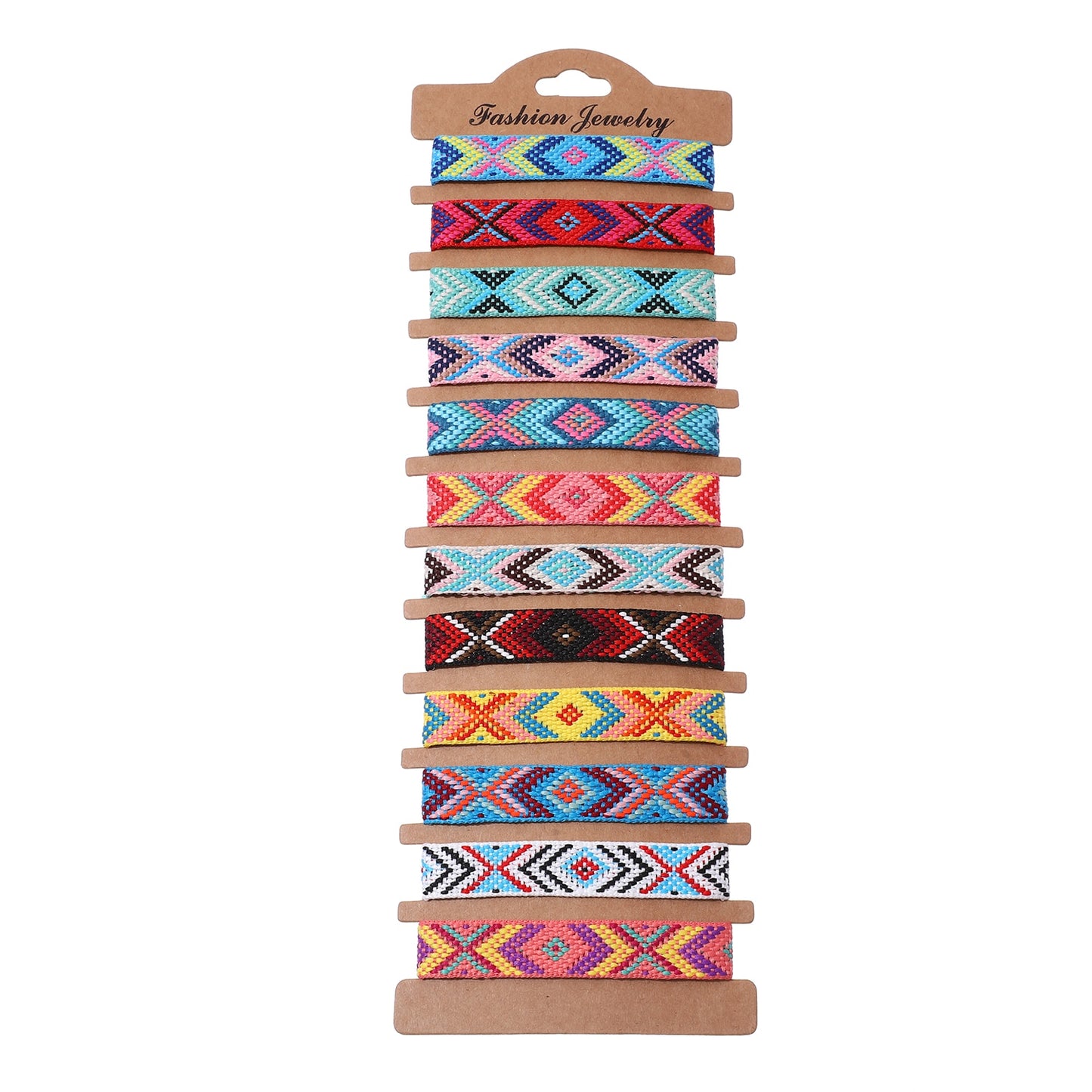 Boho 12pcs/set Multicolor Embroidery String Handwoven Friendship Bracelet Women Wholesale New Fashion Handmade Jewelry Present
