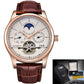Men Watches Automatic Mechanical Watch Tourbillon Clock Genuine Leather Waterproof Watch Men Military Wristwatch Man