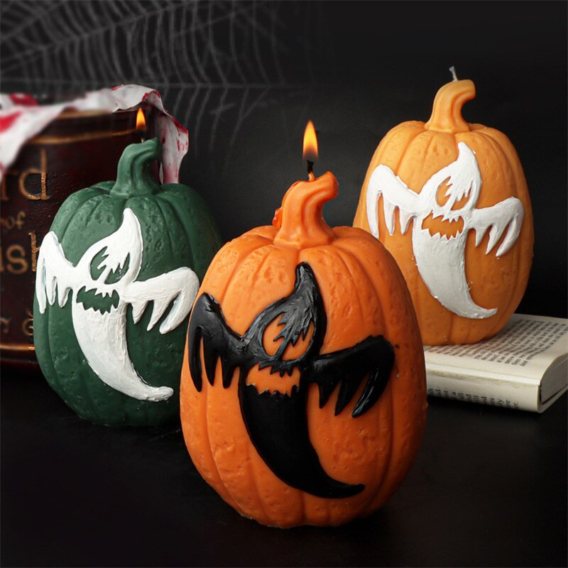 Halloween Ghost Pumpkin Candle Silicone Mold DIY Plaster Aromatherapy Candle Soap Making Handmade Chocolate Cake Decorating Tool