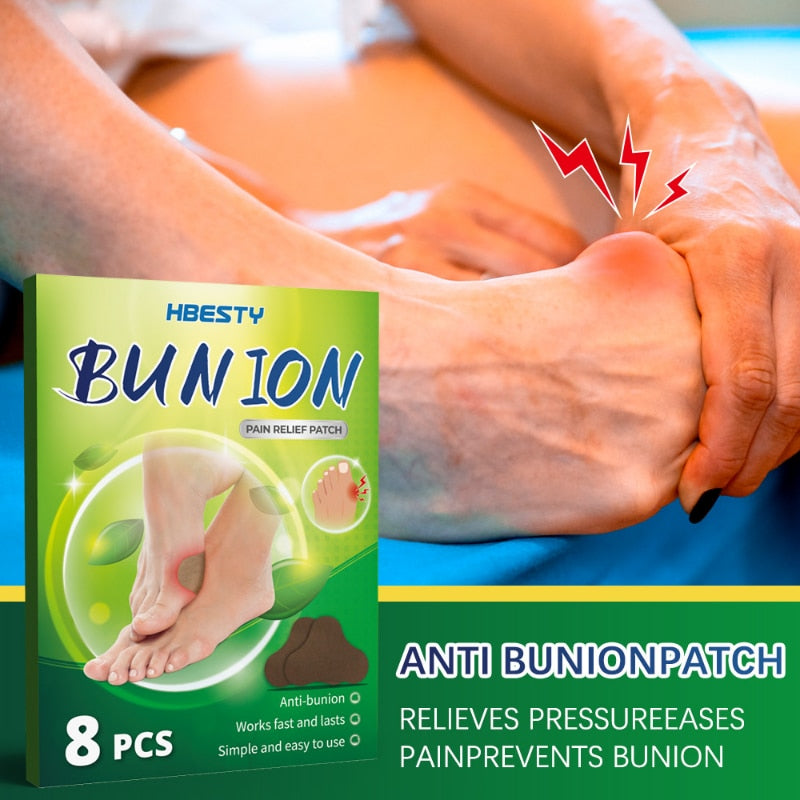 8pcs/box Anti Bunion Patch Finger Toe Bunion Pain Relief  Bunion Corrector Foot Bone Thumb Corrector Stickers Foot Care Tools