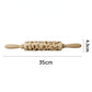 Printed Rolling Pin Rock Snowflake Elk Wooden Rolling Embossing Baking Cookies Biscuit Fondant Cake Patterned Roller 35*5cm