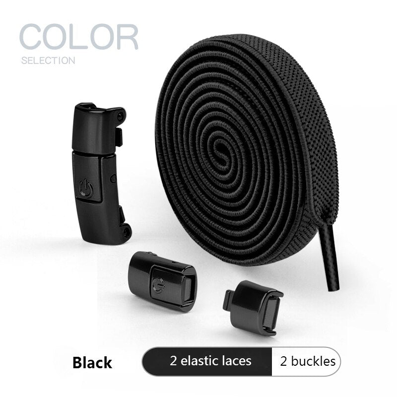 2025 No Tie Shoe laces Press Lock Shoelaces without ties Elastic Laces Sneaker Kids Adult 8MM Widened Flat Shoelace for Shoes