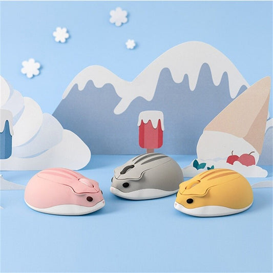 Cute Wireless Mouse Ergonomic Cartoon Hamster Mause USB Optical Gaming 3D Silent Mini Mice For PC Laptop Tablet Computer Office
