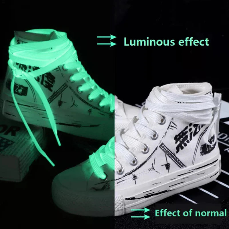 1 Pair Luminous Shoelaces for Kid Sneakers Men Women Sports Shoes Laces Glow In The Dark Night Shoestrings Reflective Shoelaces