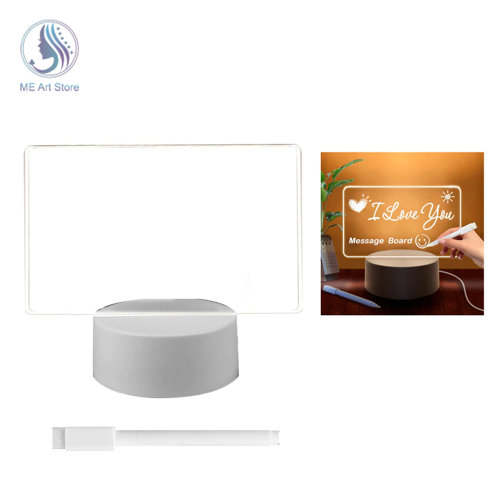 LED Night Light Note Board Message Board With Pen USB Power Decor Night Lamp Gift For Children Girlfriend Decorative Night Lamp