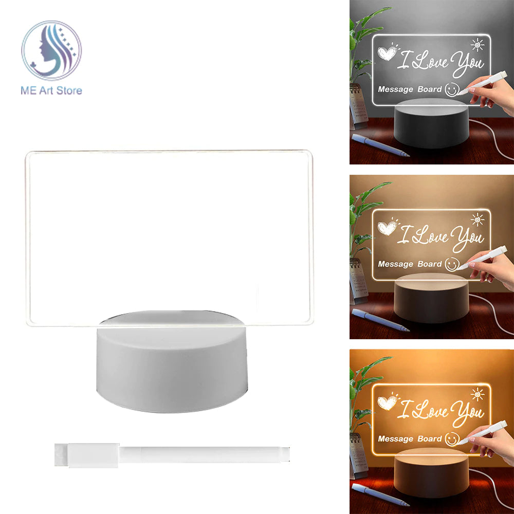 LED Night Light Note Board Message Board With Pen USB Power Decor Night Lamp Gift For Children Girlfriend Decorative Night Lamp