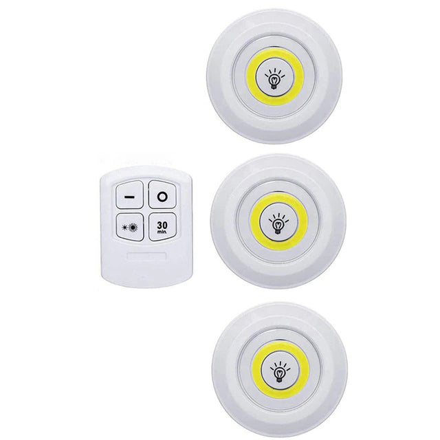 3W Super Bright Cob Under Cabinet Light LED Wireless Remote Control Dimmable Wardrobe Night Lamp Home Bedroom Kitchen Nightlight