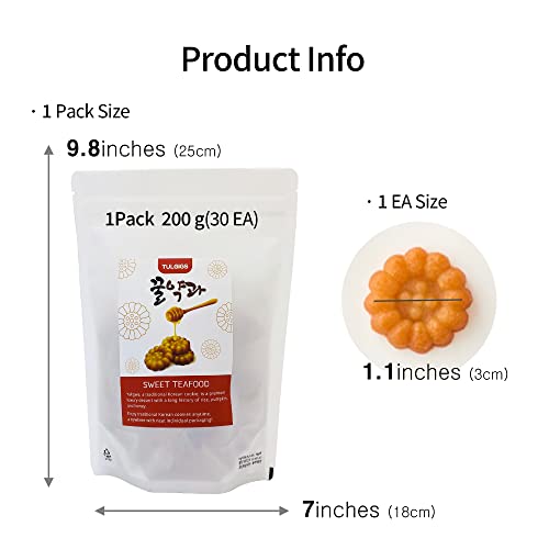 TULGIGS Traditional Korean Sweet Yak Gwa Cookies - Pack of 3 - Freshly Baked, No Additives, Individually Wrapped Asian Dessert Honey Biscuits - Healthier Korean Food Snack Gift