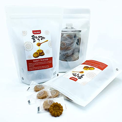 TULGIGS Traditional Korean Sweet Yak Gwa Cookies - Pack of 3 - Freshly Baked, No Additives, Individually Wrapped Asian Dessert Honey Biscuits - Healthier Korean Food Snack Gift