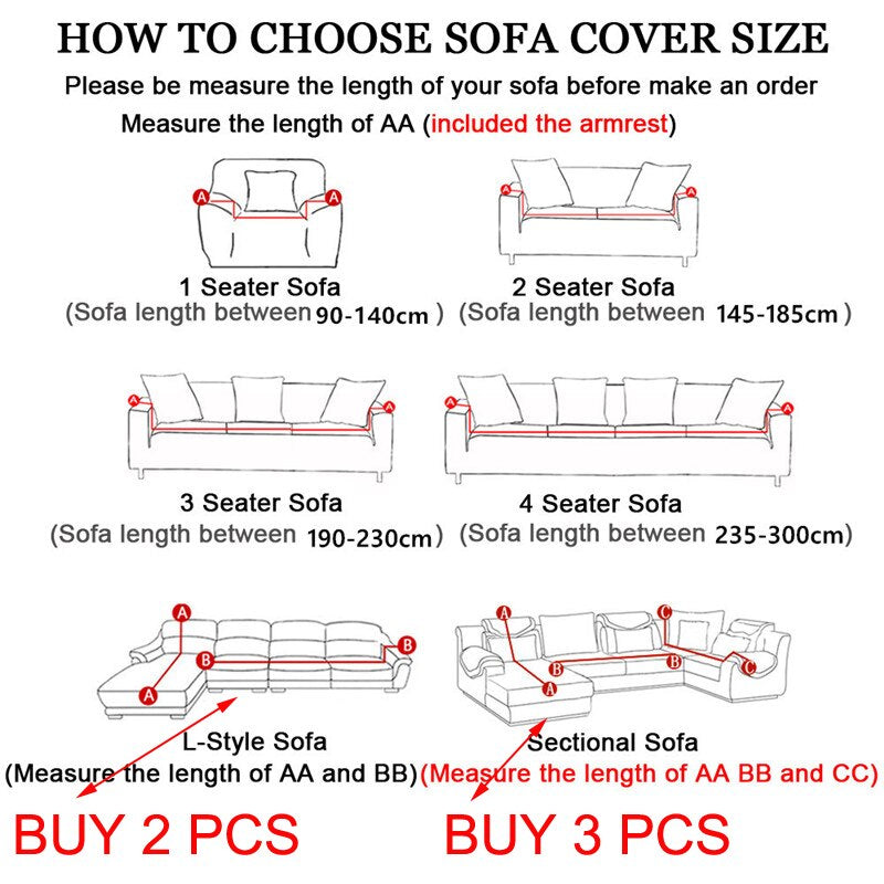 Waterproof Sofa Cover 1/2/3/4 Seater Sofa Cover for Living Room Elastic L Shaped Corner Sofa Cover Couch Cover for Sofa