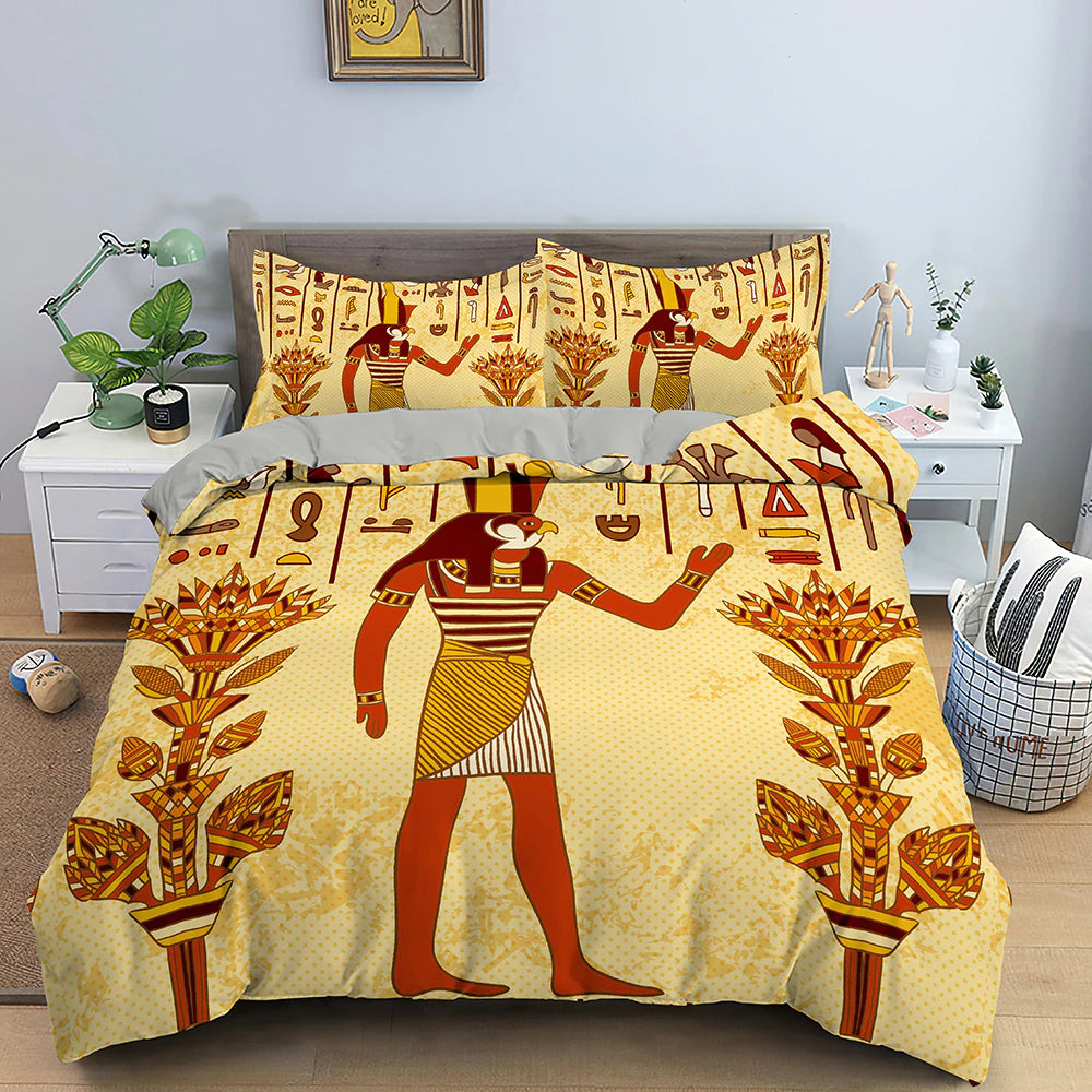Egyptian Bedding Set Ancient Egypt Civilization Duvet Cover Characters Home Textiles Bedclothes 2/3PCS