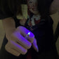 2pcs Luminous Heart Rings Glowing In Dark Fluorescent Ring for Men Women Adjustable Open Finger Ring Couple Rings Jewelry Gifts