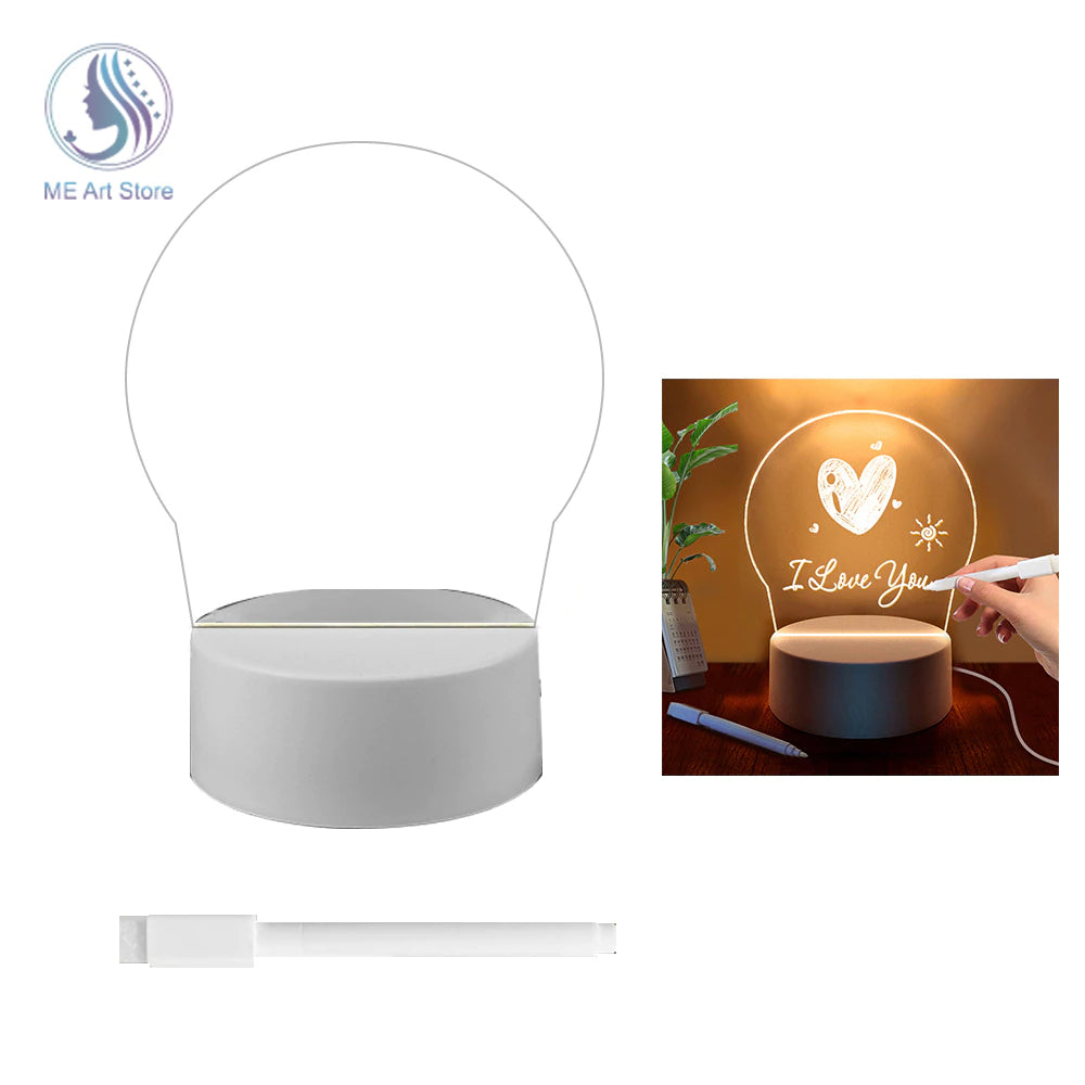 LED Night Light Note Board Message Board With Pen USB Power Decor Night Lamp Gift For Children Girlfriend Decorative Night Lamp